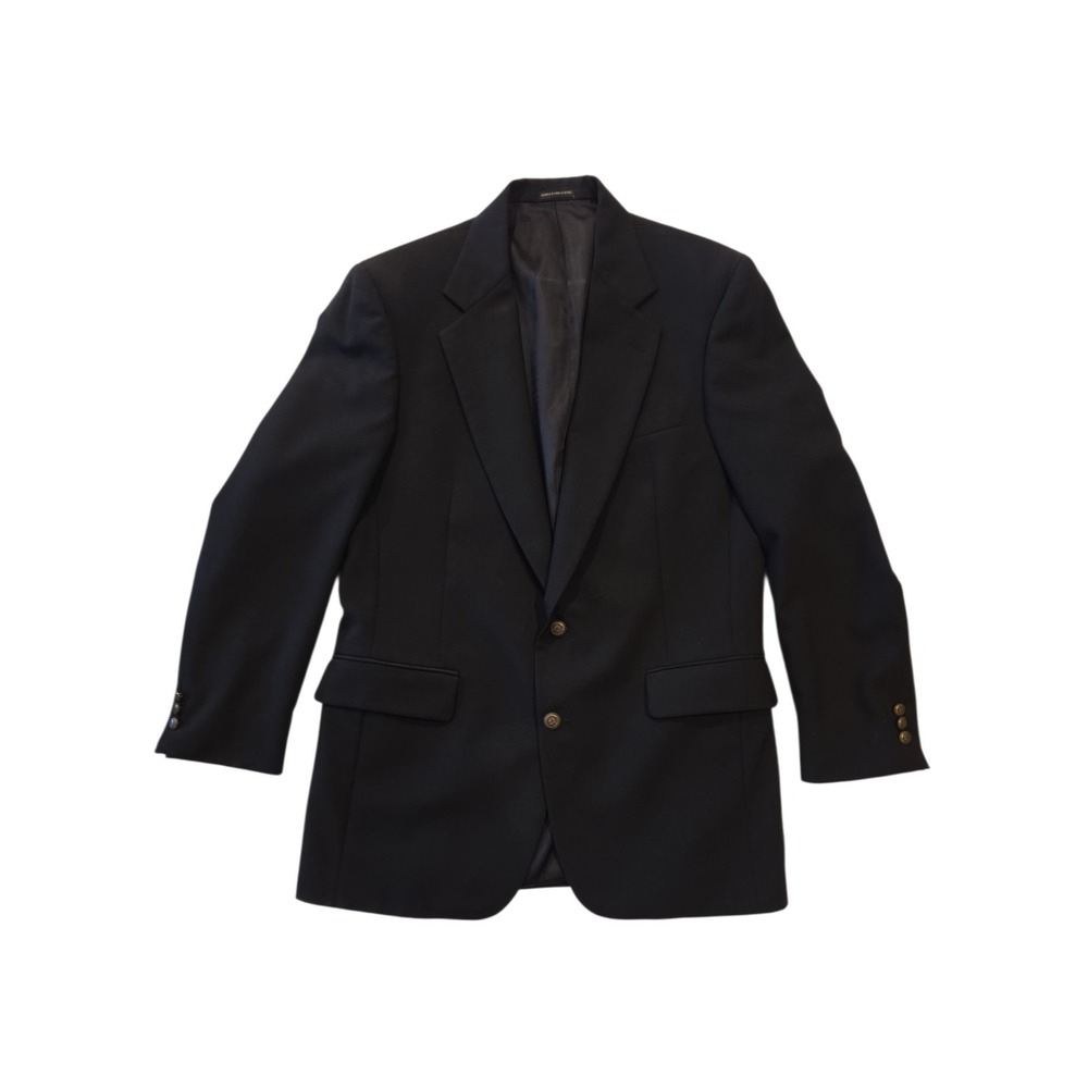 Jos. A. Bank Kent 41L Black 100% Wool Sport Coat Blazer 2 Button Long Men's